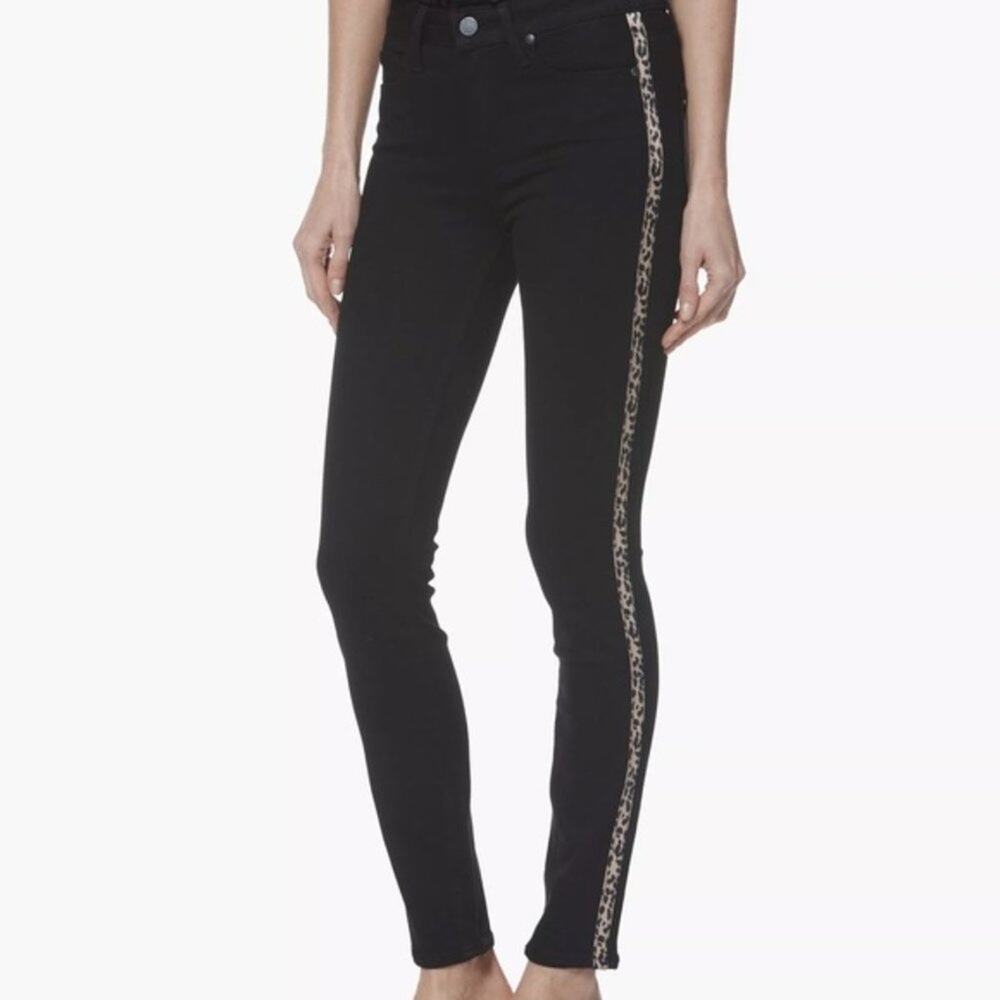 Paige Hoxton Ankle Wild Black  with Leopard Tuxedo Stripe 26